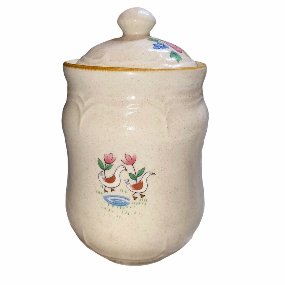 International Stoneware Japan Heartland Small Canister Vintage Houses 5" - Picture 2 of 5